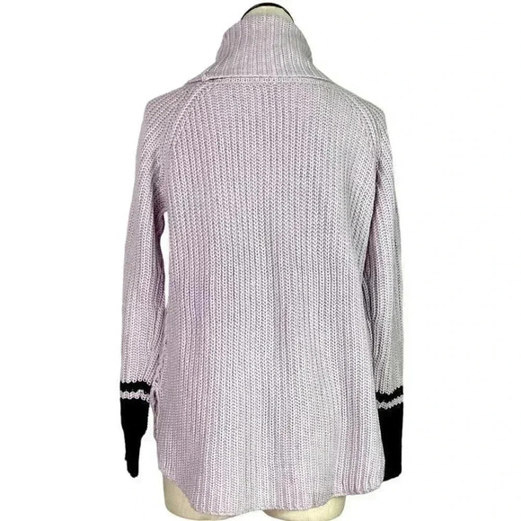 Modcloth Womens S Open Cable Chunky Knit Cowl Sweater Purple Blue Acrylic LS - Picture 5 of 7